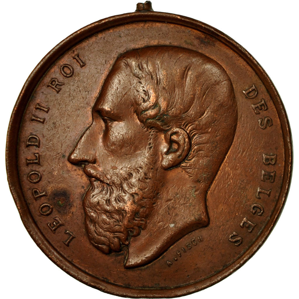 België, Medaille, Leopold II, Concours de Bétail Gras, Bruxelles, 1884, fisch