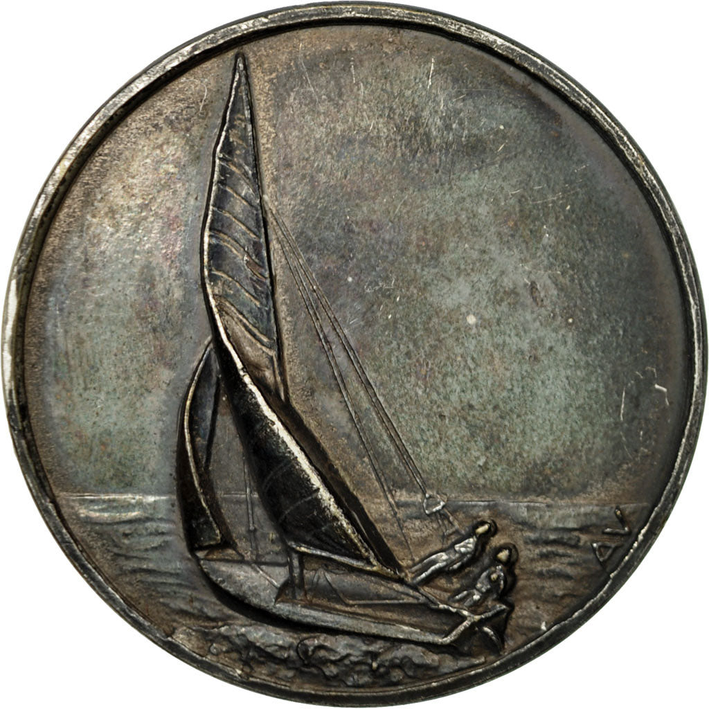 France, Medal, Sport, Voile, VF(30-35), Silvered bronze