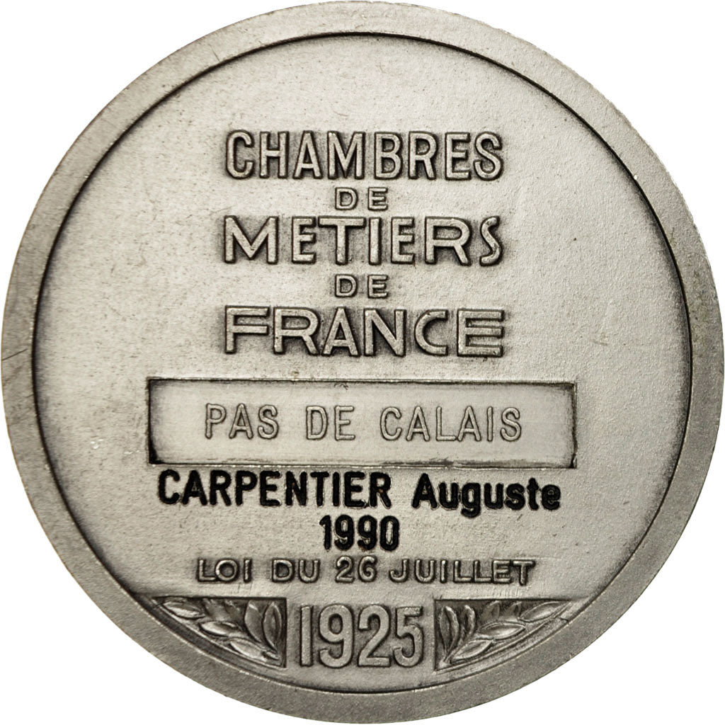 Francia, medalla, Chambre de métiers de France, 1990, SC, Bronce plateado
