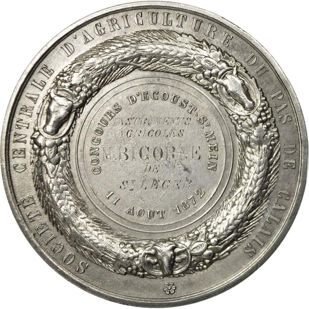 France, Medal, Olivier de Serres, Société d'Agriculture du Pas-de-Calais
