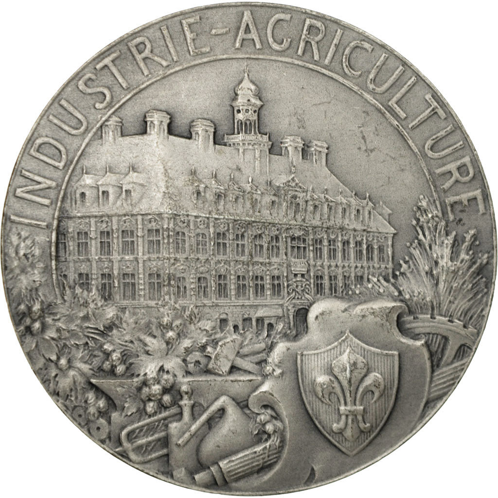 Francia, medalla, Chambre de Commerce de la Ville de Lille, Lefebvre, EBC, Plata