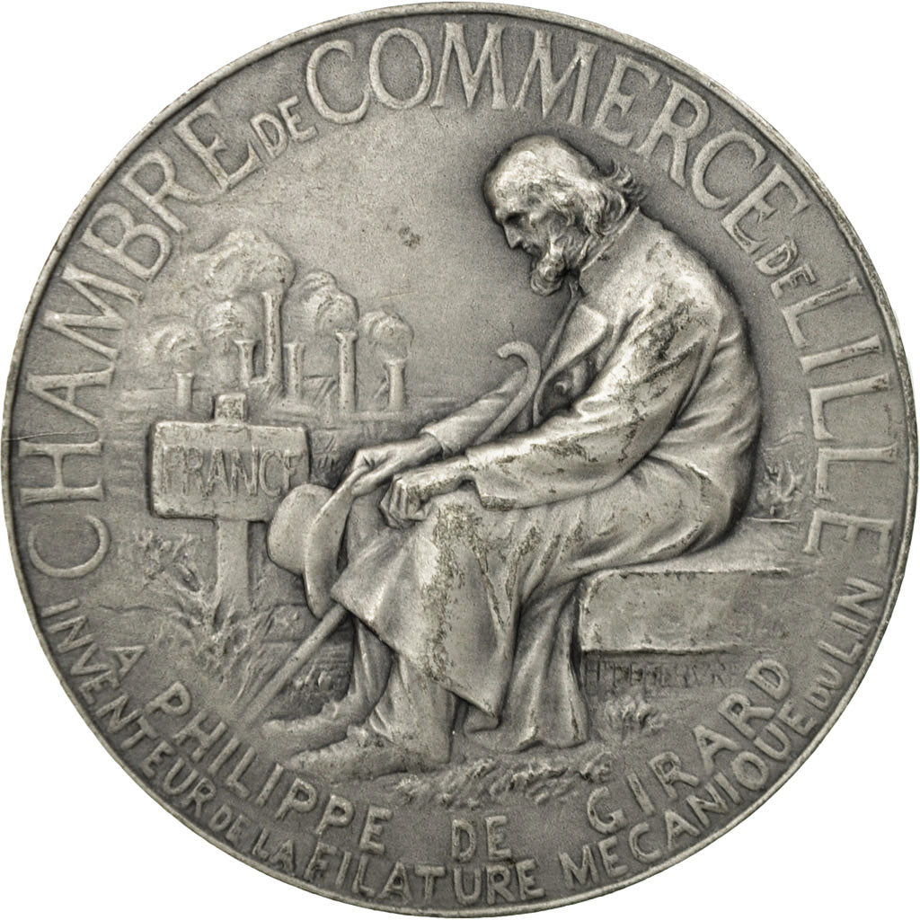 Francia, medalla, Chambre de Commerce de la Ville de Lille, Lefebvre, EBC, Plata