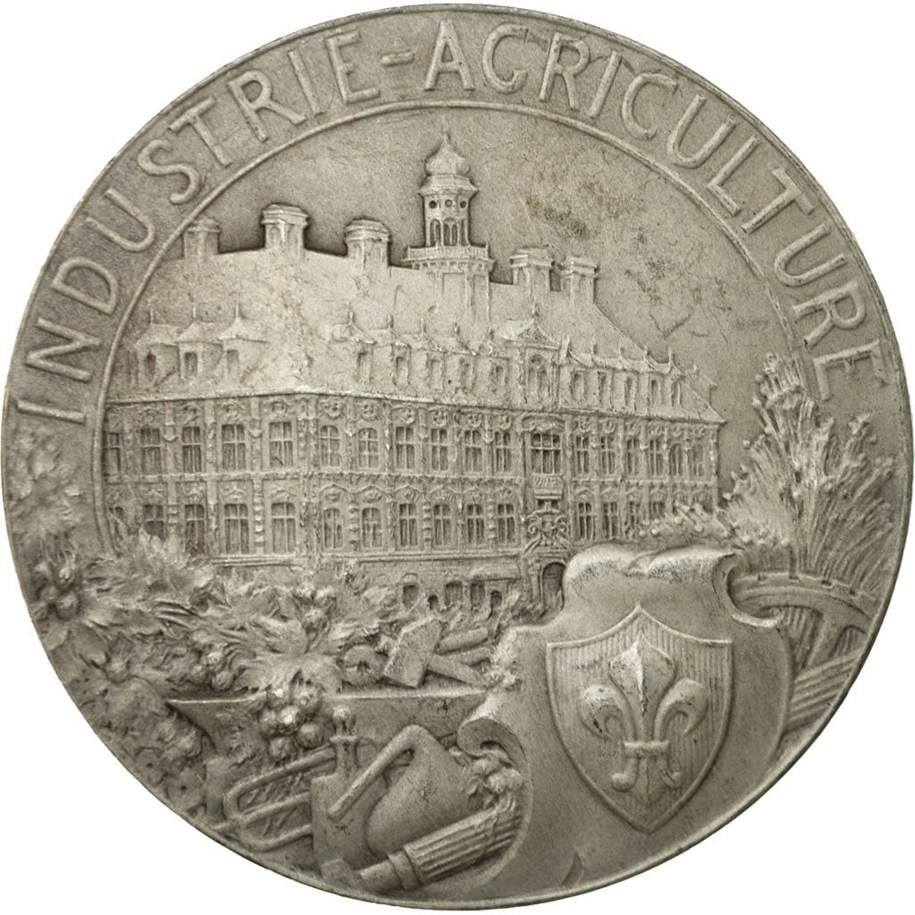 France, Medal, Chambre de Commerce de la Ville de Lille, Lefebvre, AU(50-53)