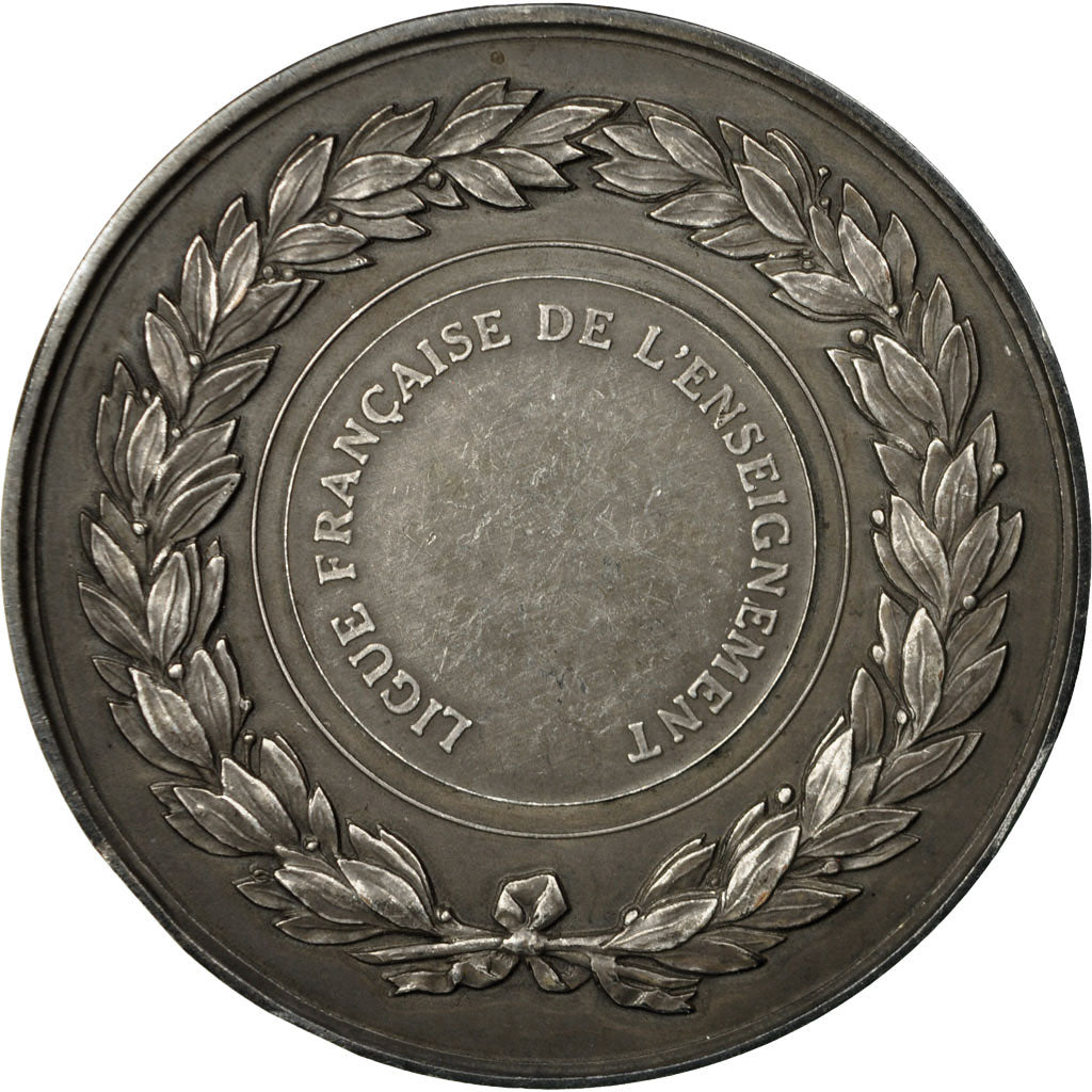 France, Medal, Ligue Française de L'Enseignement, Brenet, AU(50-53), Silvered