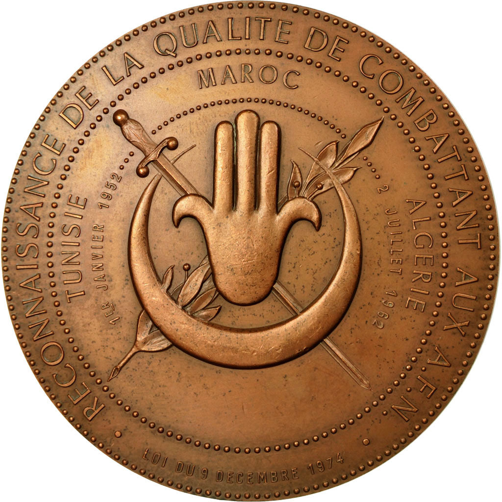 France, Medal, Union Nationale des Combattants d'Afrique du Nord, 1976