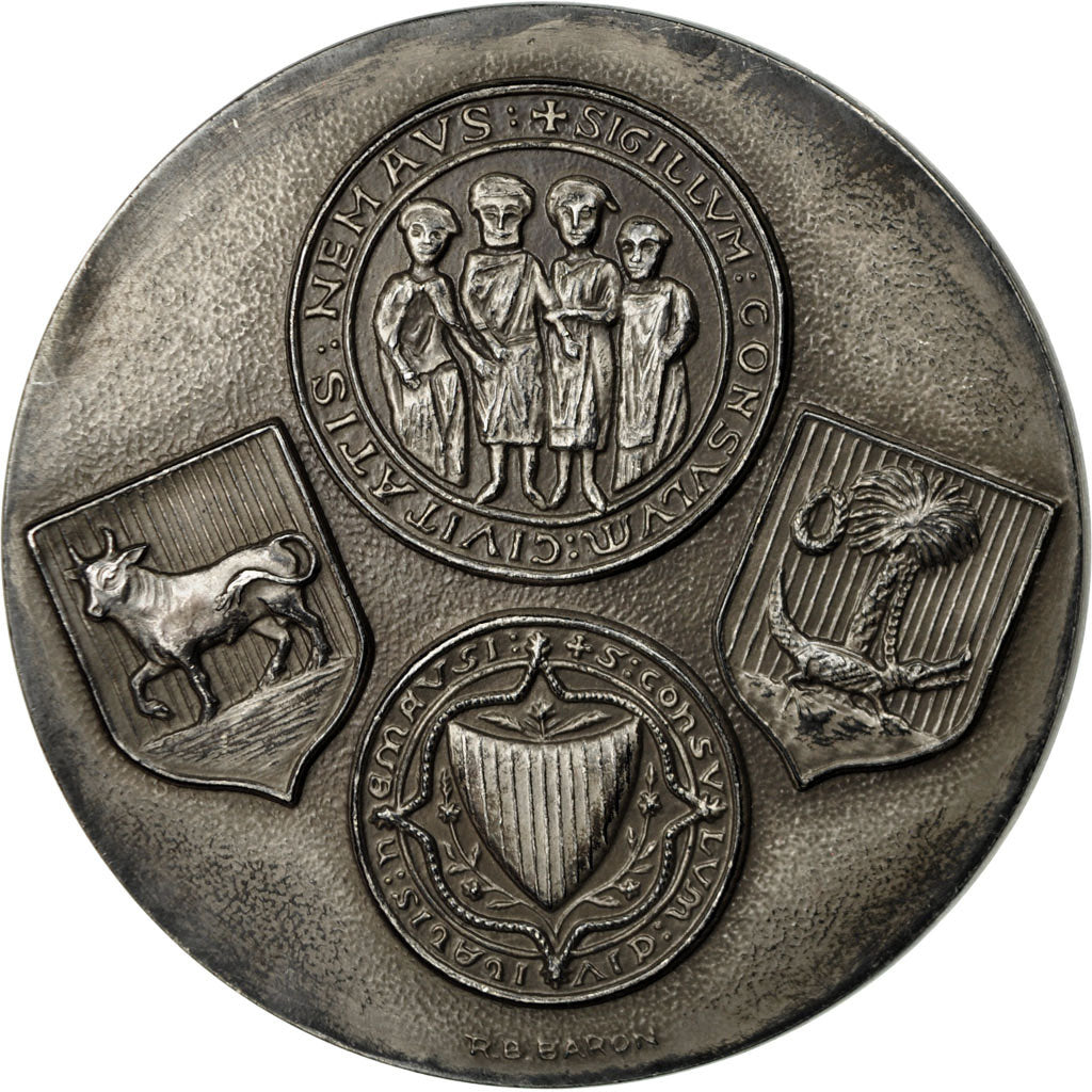Frankrijk, Medaille, Ville de Nimes et ses Origines, Baron, PR, Zilver