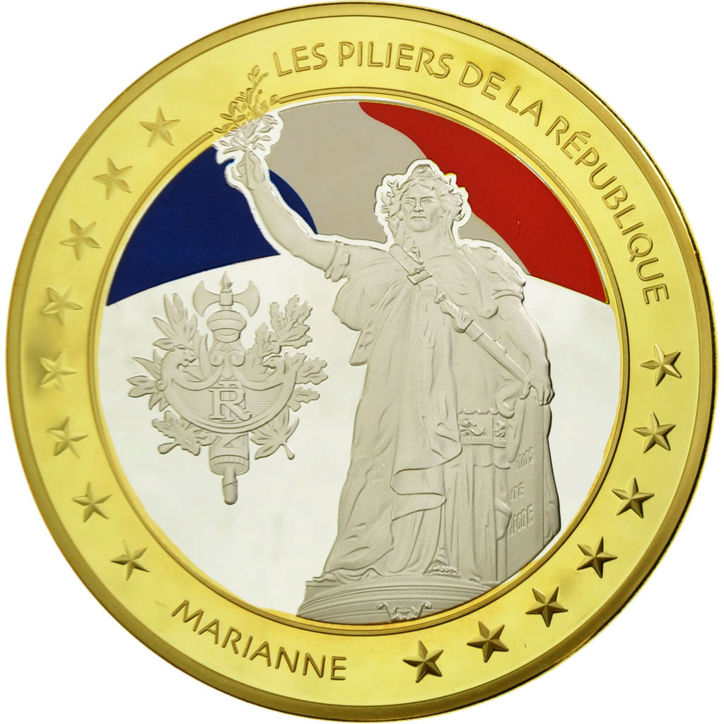 France, Medal, Les piliers de la République, Marianne, 2014, MS(65-70), Copper