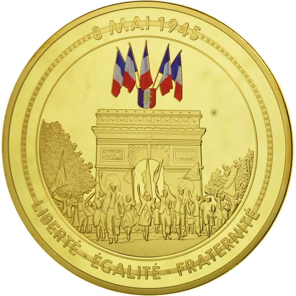 Frankrijk, Medaille, 70ème Anniversaire Fin de la 2ème Guerre Mondiale, FDC