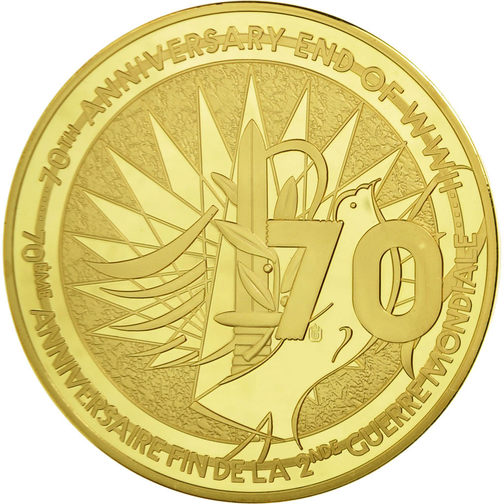 Frankrijk, Medaille, 70ème Anniversaire Fin de la 2ème Guerre Mondiale, FDC