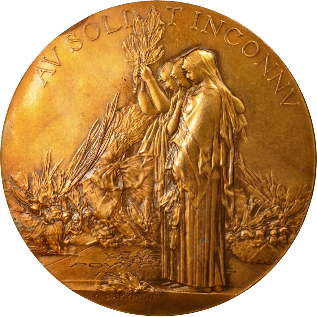 Frankrijk, Medaille, Hommage au soldat inconnu, 1988, Dammann, PR, Bronze