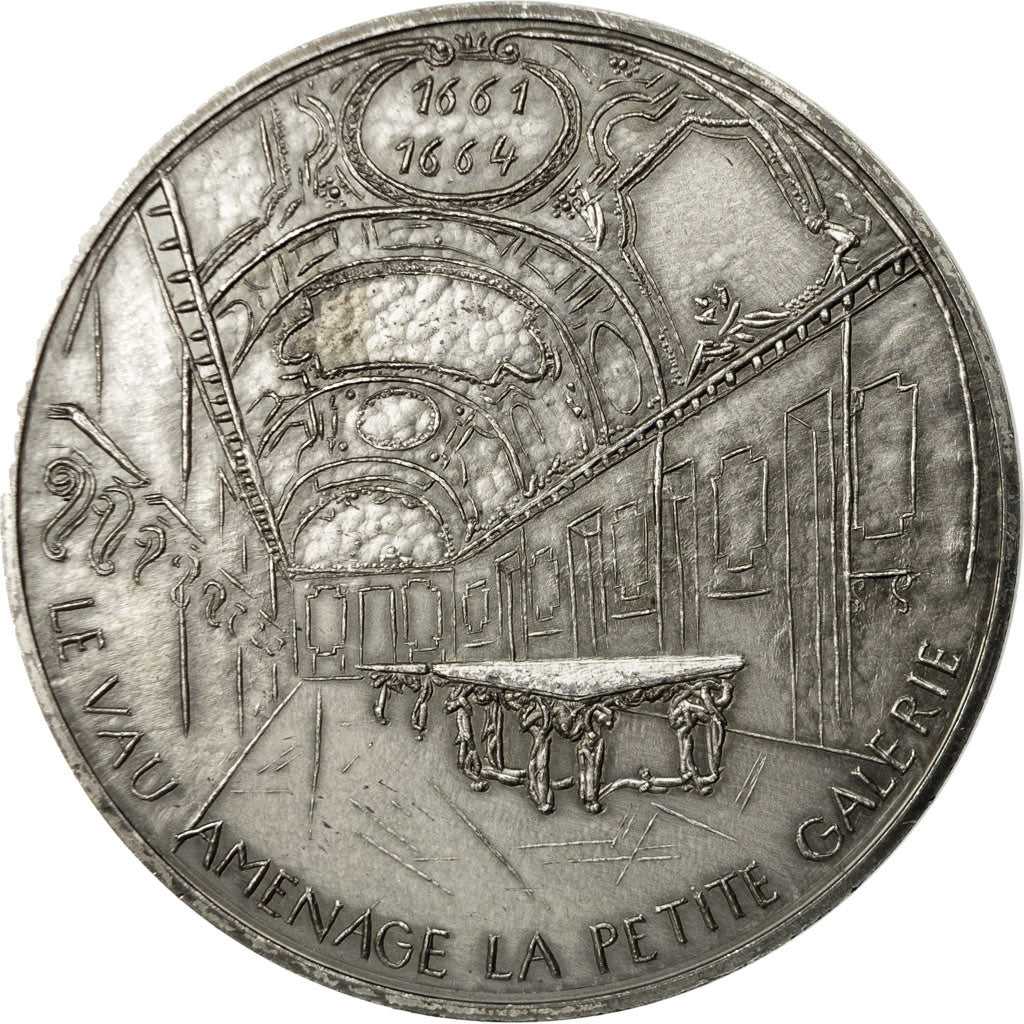 France, Medal, Louis Le Vau, Architecte du Louvre, 1973, AU(50-53), Silver