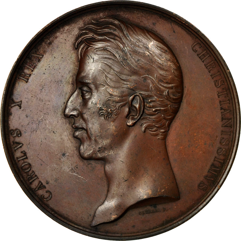 Francia, medaglia, Sacre de Charles X à reims, 1825, Gayrard, BB+, Rame