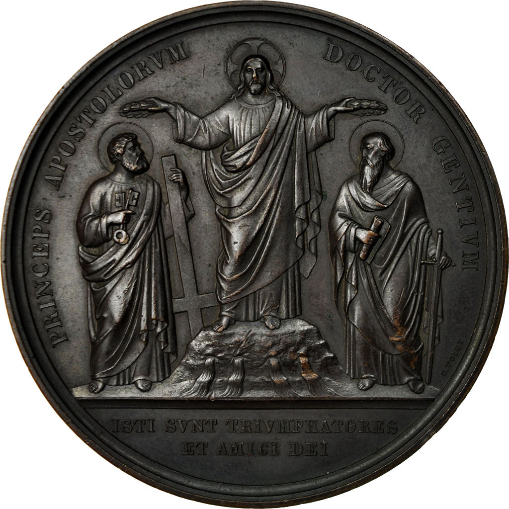 Vaticano, medalla, Pie IX, 18ème Centenaire du Martyre de Saint Pierre et Saint