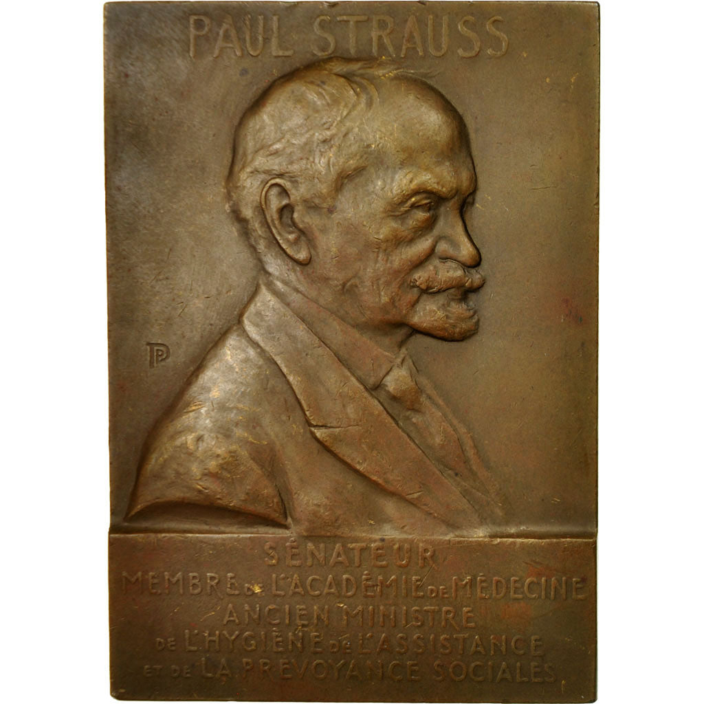 Frankreich, Medaille, Médecine, Sénateur Paul Strauss, 1924, Paulin, VZ