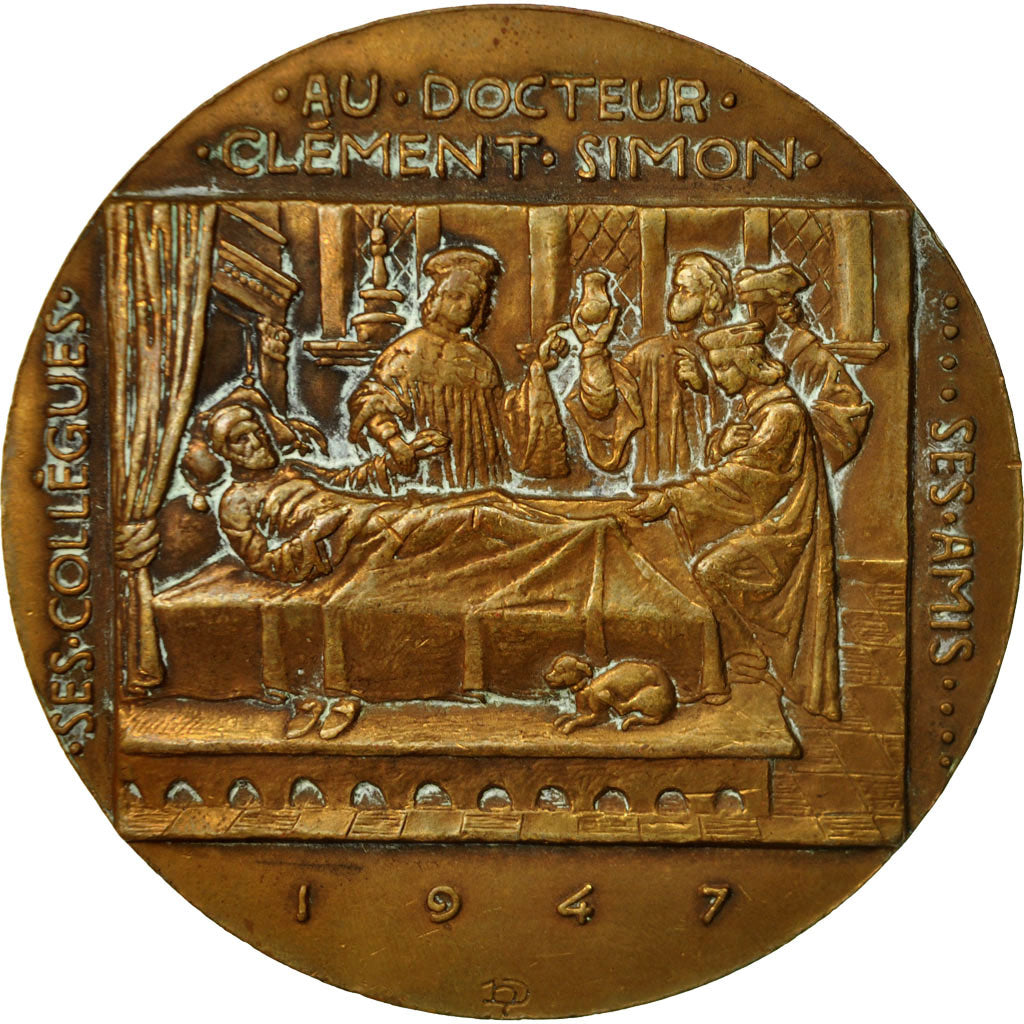 Frankrijk, Medaille, Médecine, Docteur Clément Simon, 1947, Dropsy, ZF+