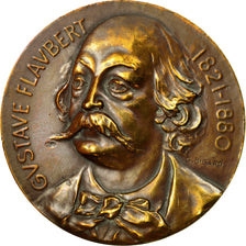 France, Médaille, Gustave Flaubert, 1921, Bigard, TTB+, Bronze
