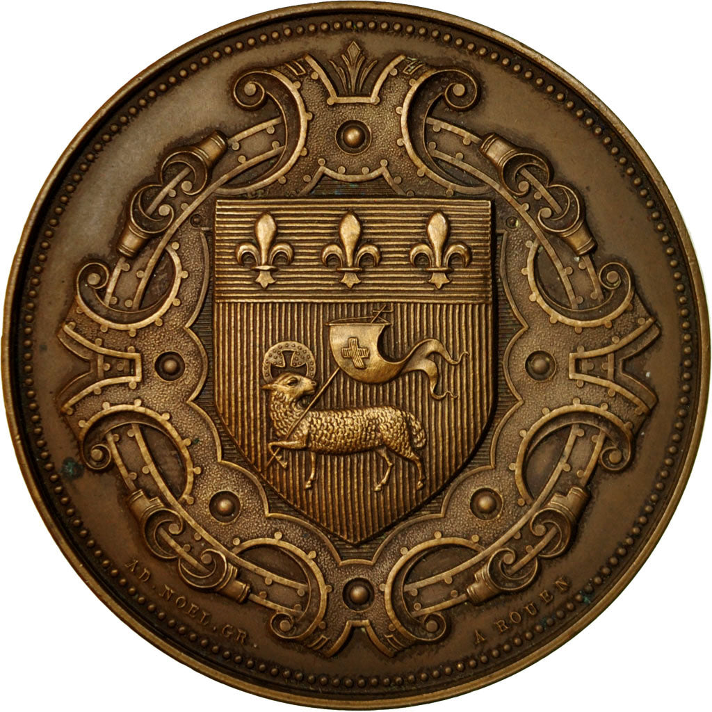 France, Médaille, Fondation Boucher de Perthes, Ville de Rouen, 1923, Noël