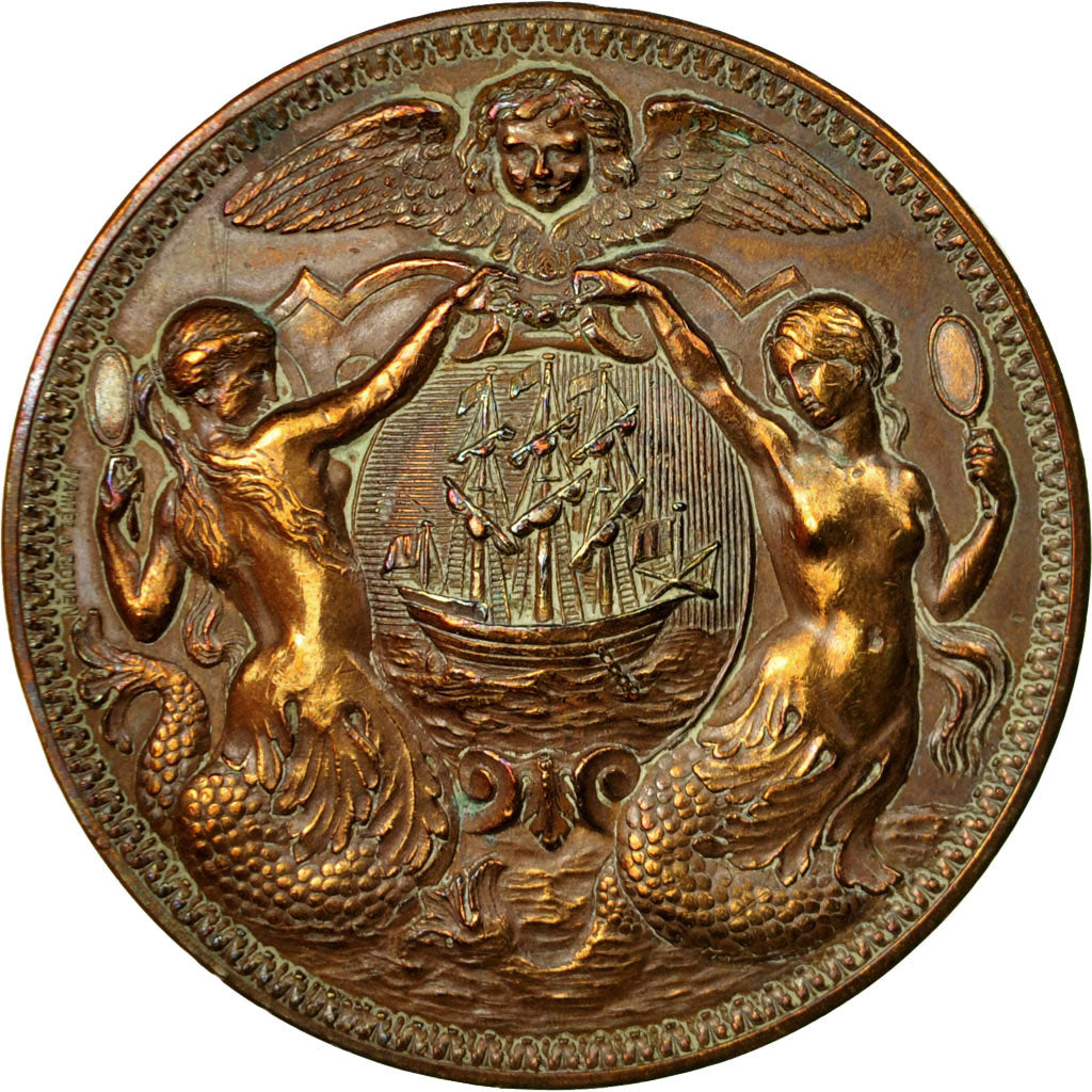 France, Medal, Concours de Boucher, Ville de Dieppe, 1901, EF(40-45), Bronze