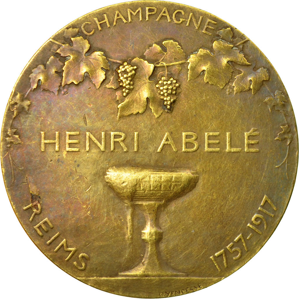 Frankreich, Medaille, Champagne, Caves Henri Abelé, Reims, 1917, Yencesse, SS+