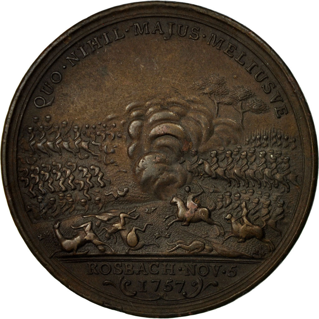 Allemagne, Médaille, Frédérich II, Bataille de Rosbach, 1757, TTB+, Bronze