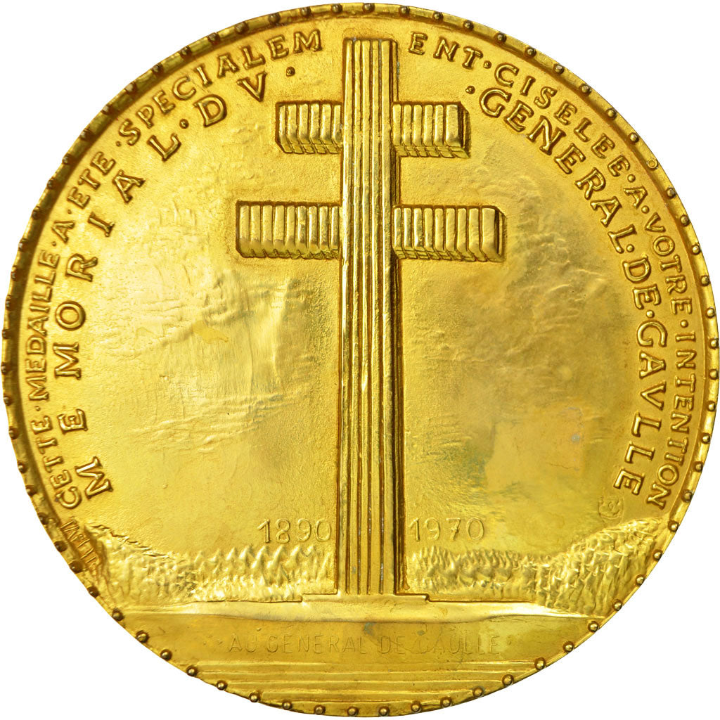 Frankreich, Medaille, Mémorial du Général de Gaulle, Jaeger, VZ+, Gilt Bronze