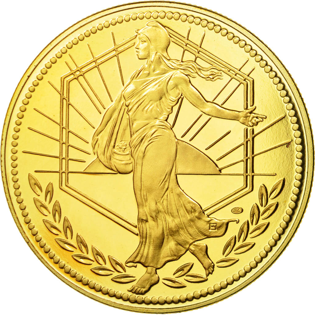 France, Medal, L'Europe, La Semeuse, 2000, Jimenez, MS(65-70), Copper Gilt