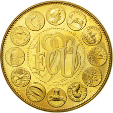 France, Medal, Ecu Europa, Marianne, 1993, Rodier, MS(65-70), Copper Gilt