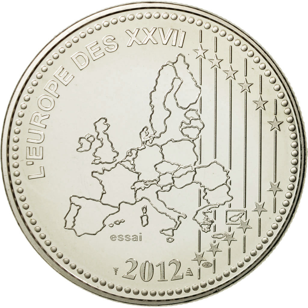 France, Medal, 10 ans de l'Euro, 2012, MS(65-70), Copper-nickel