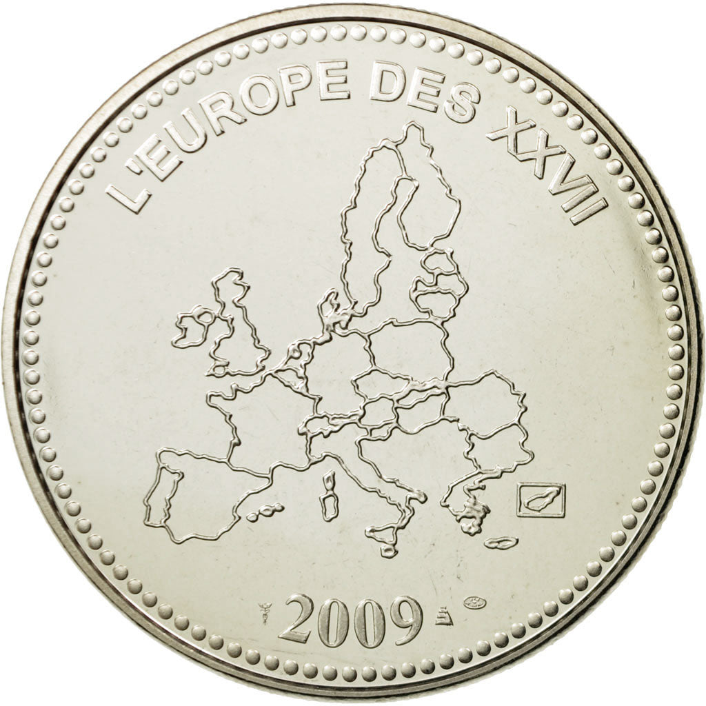 France, Medal, 10ème Anniversaire de l'Euro, 2009, MS(65-70), Copper-nickel