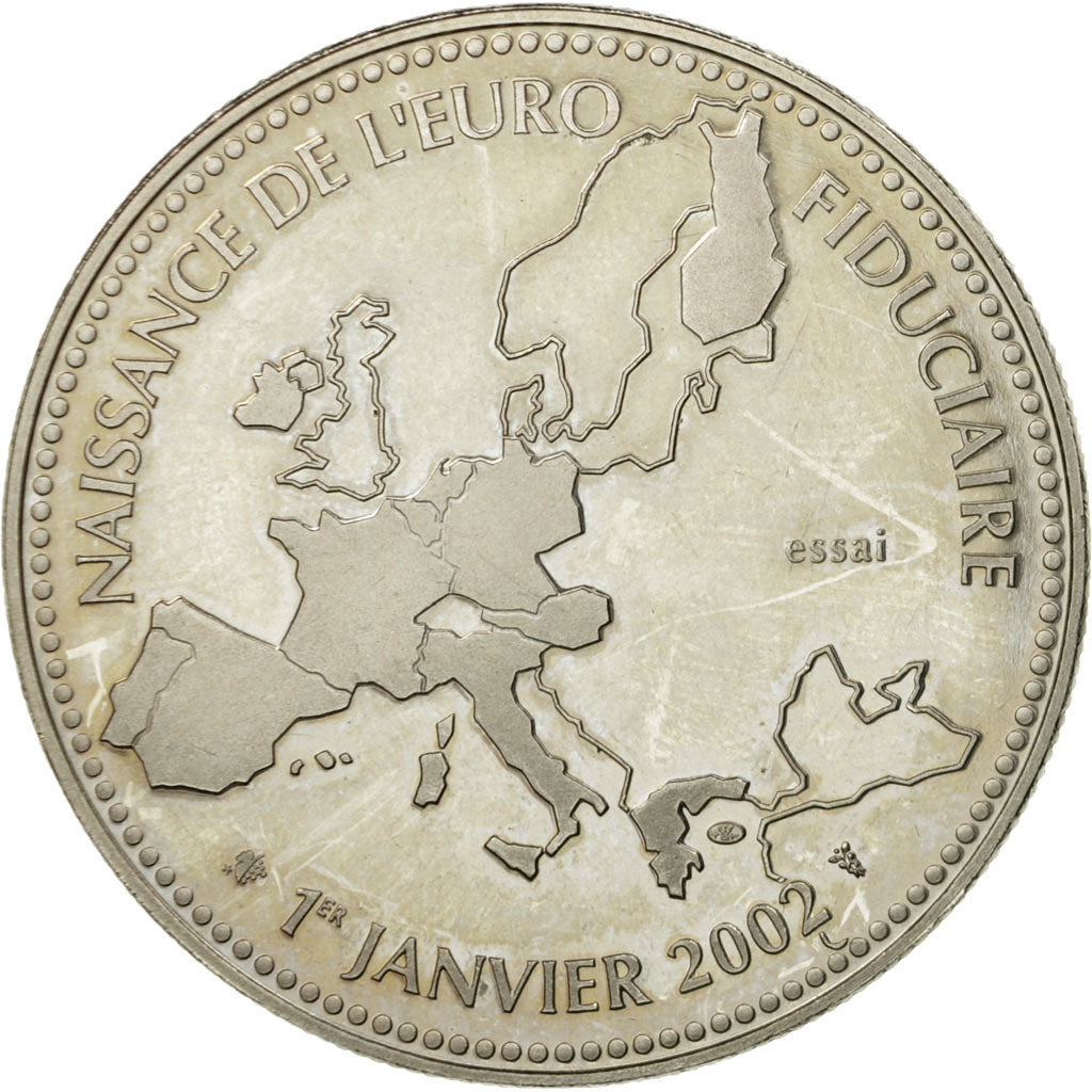 France, Medal, L'Europe, Naissance de l'Euro Fiduciaire, 2002, MS(65-70)