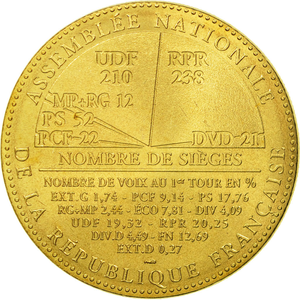 France, Medal, Elections Législatives, Assemblée Nationale, 1993, MS(65-70)
