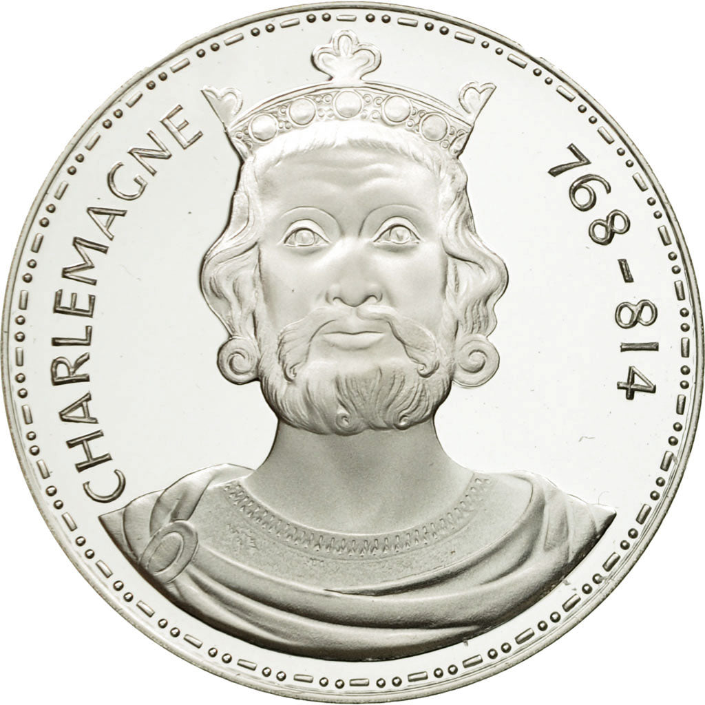 France, Medal, Les Rois de France, Charlemagne, MS(65-70), Silver