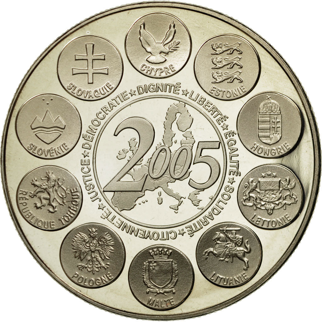 France, Medal, la Constitution Européenne, 2005, MS(65-70), Copper-nickel