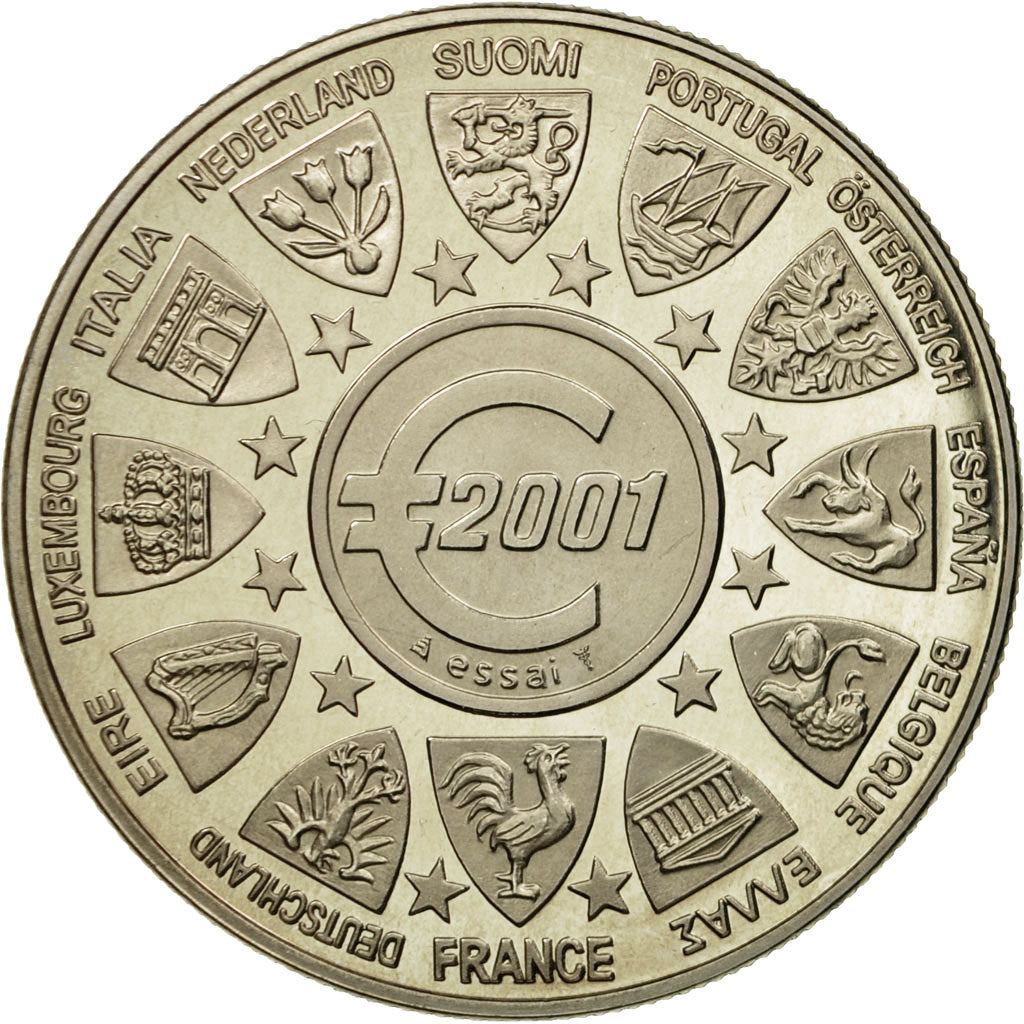 France, Medal, L'Europe, La Semeuse, 2001, MS(65-70), Copper-nickel