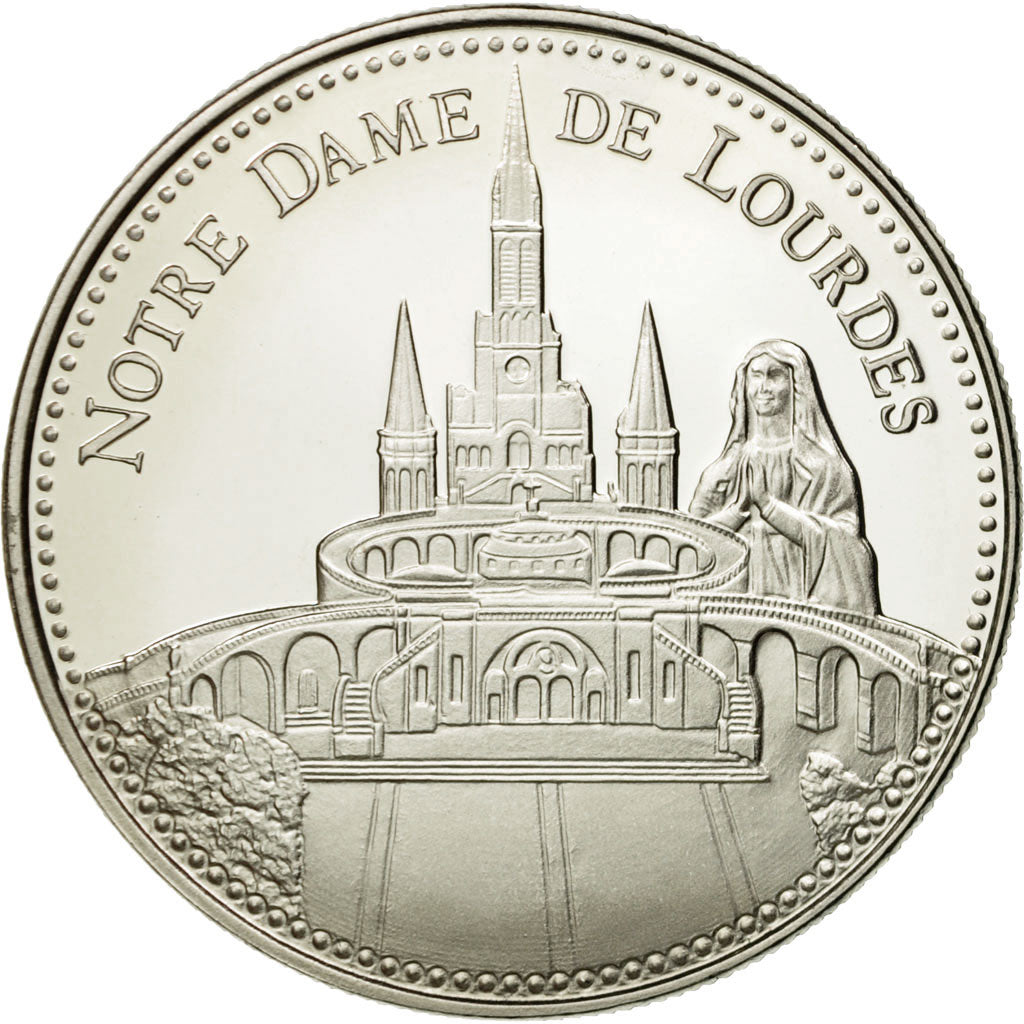 France, Médaille, Notre Dame de Lourdes, FDC, Copper-nickel