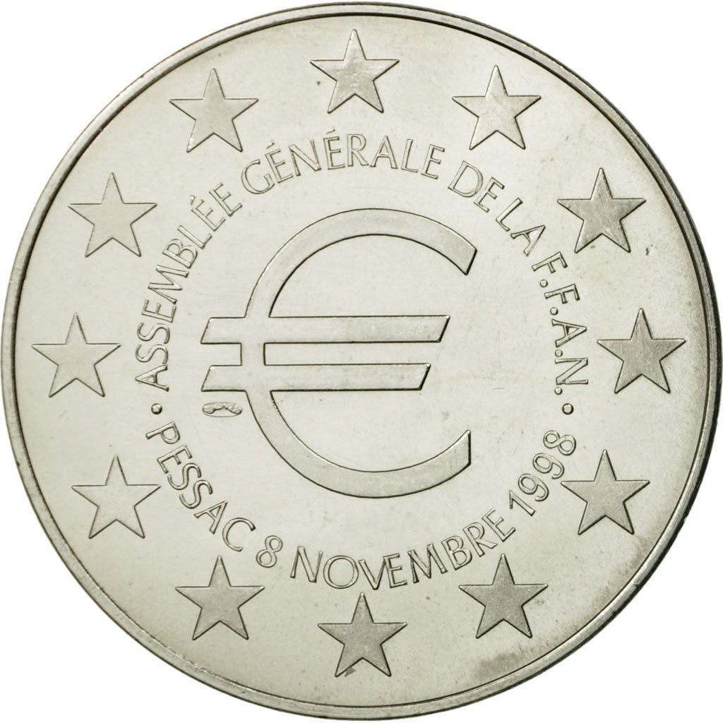 France, Médaille, 25 Ans de la FFAN, Pessac, 1998, FDC, Cuivre plaqué Argent