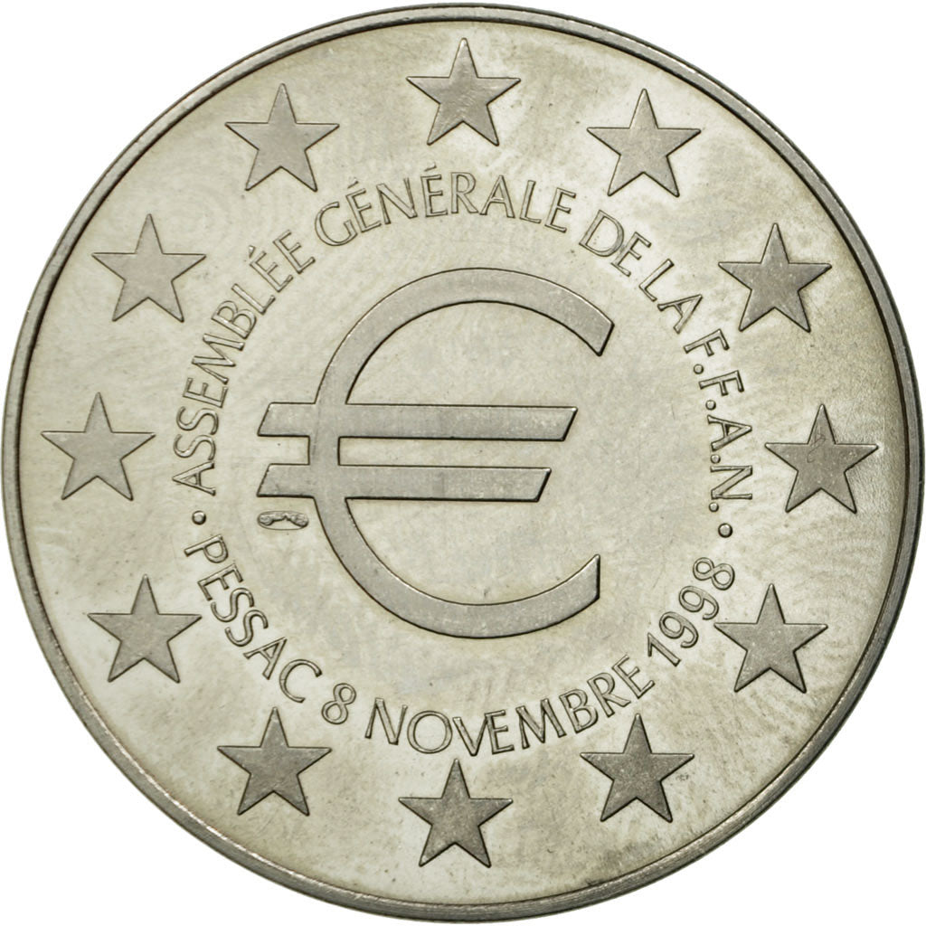 Francia, medaglia, 25 Ans de la FFAN, Pessac, 1998, FDC, Copper Plated Silver