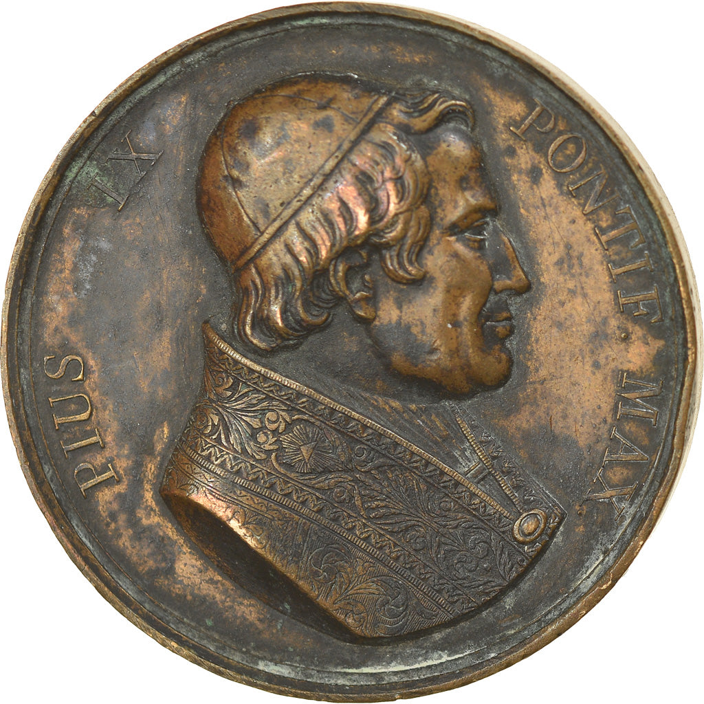 Vaticaan, Medaille, Le Pape Pie IX, Mouterde, FR+, Bronze