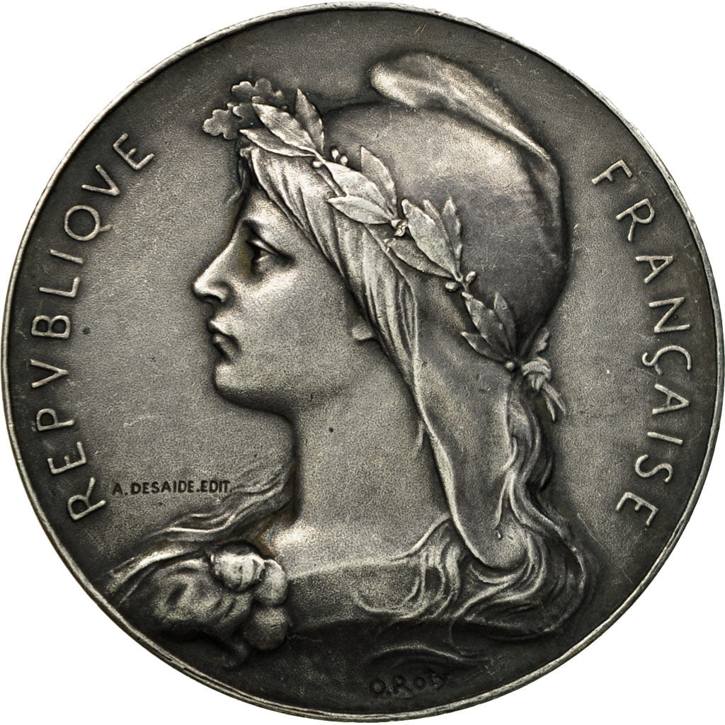 France, Medal, Marianne, République Française, O.Roty, AU(55-58), Silver