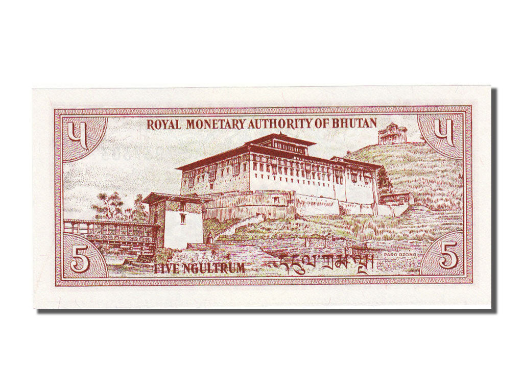 Biljet, Bhutan, 5 Ngultrum, 1985, NIEUW
