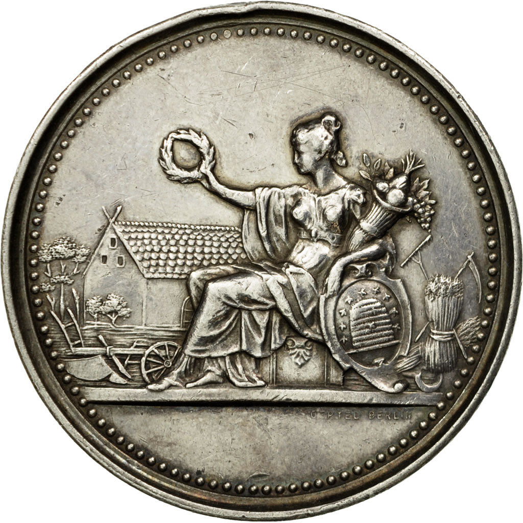 Germany, Medal, Prix d'Agriculture, Berlin, 1906, Oertel, AU(55-58), Silver