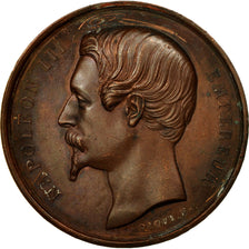 France, Medal, Napoléon III, Exposition de Troyes, 1860, Caqué, VF(30-35)