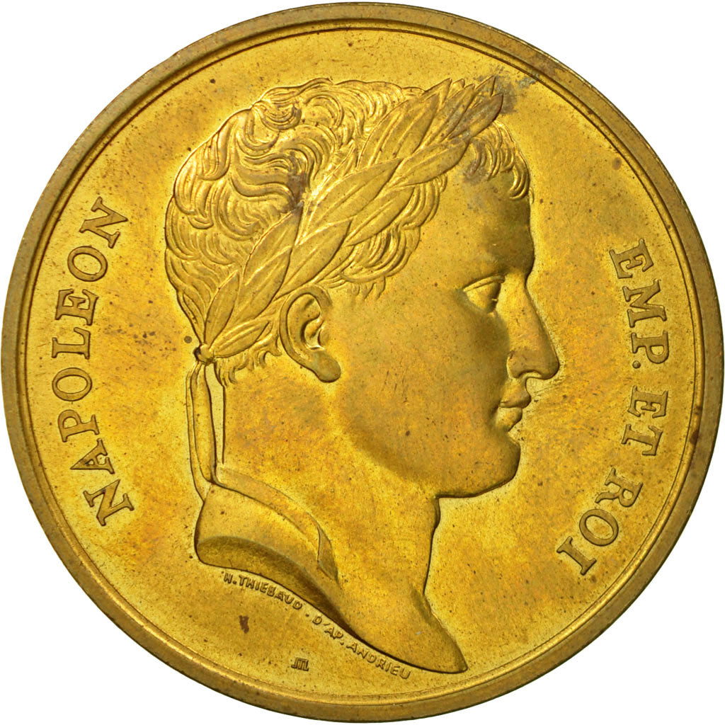 France, Médaille, Le sacre de Napoléon Ier par Pie VII, Thiébaud, SPL, Gilt