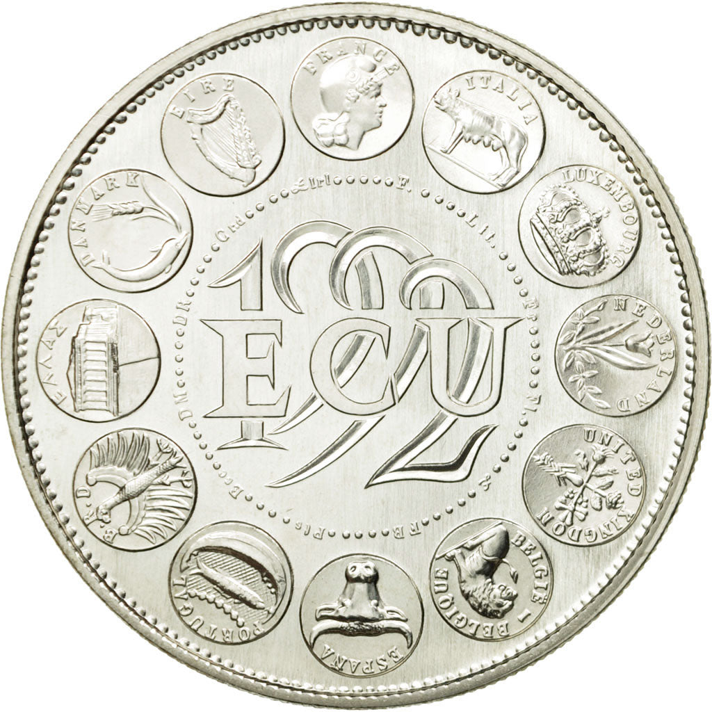 France, Médaille, Ecu Europa, Marianne, 1992, Rodier, FDC, Argent