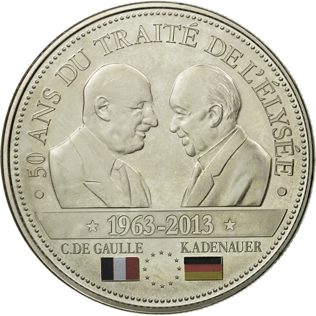 France, Medal, 50 Ans du Traité de l'Elysée, 2013, MS(64), Copper-nickel