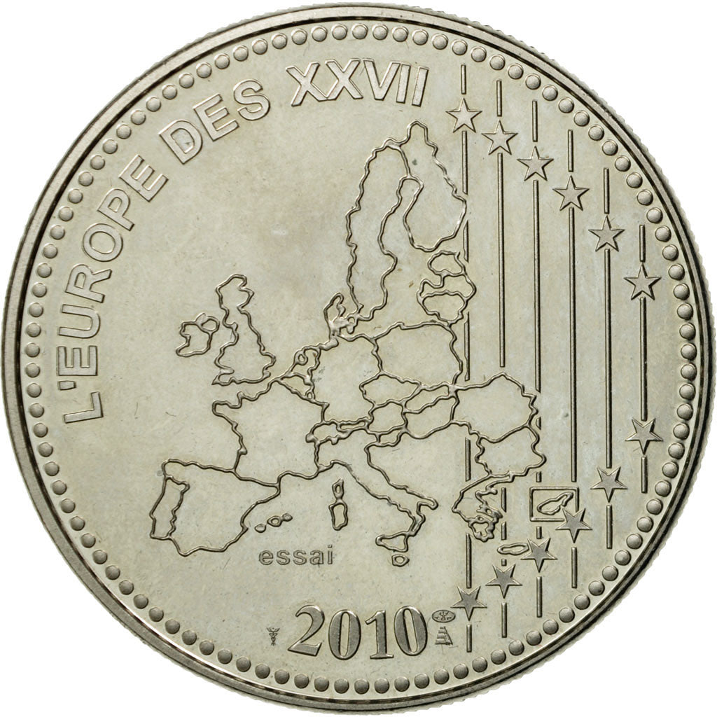 France, Medal, L'Europe des XXVII, 50 ans du nouveau Franc, 2010, MS(64)