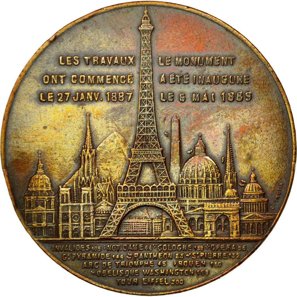 Frankreich, Medaille, Souvenir de mon Ascension à la Tour Eiffel, 1889, SS+