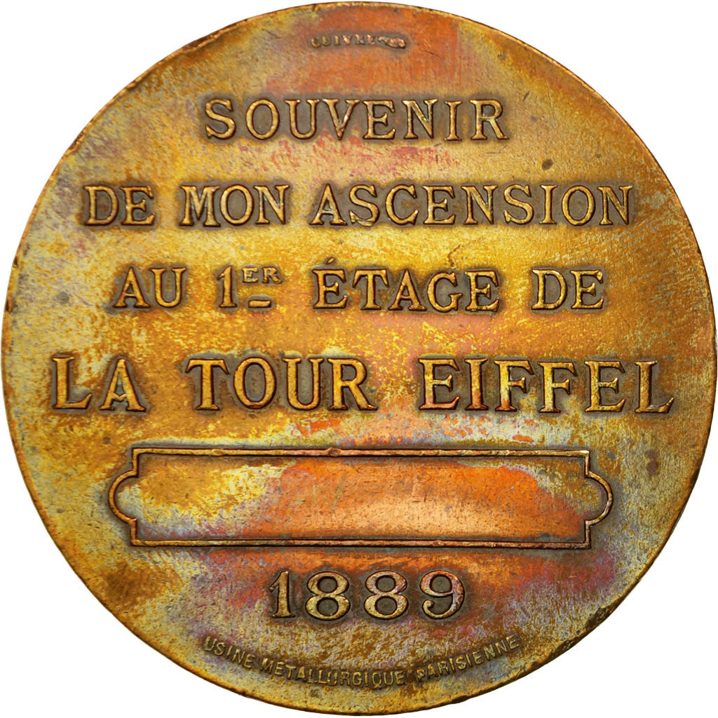 Frankreich, Medaille, Souvenir de mon Ascension à la Tour Eiffel, 1889, SS+