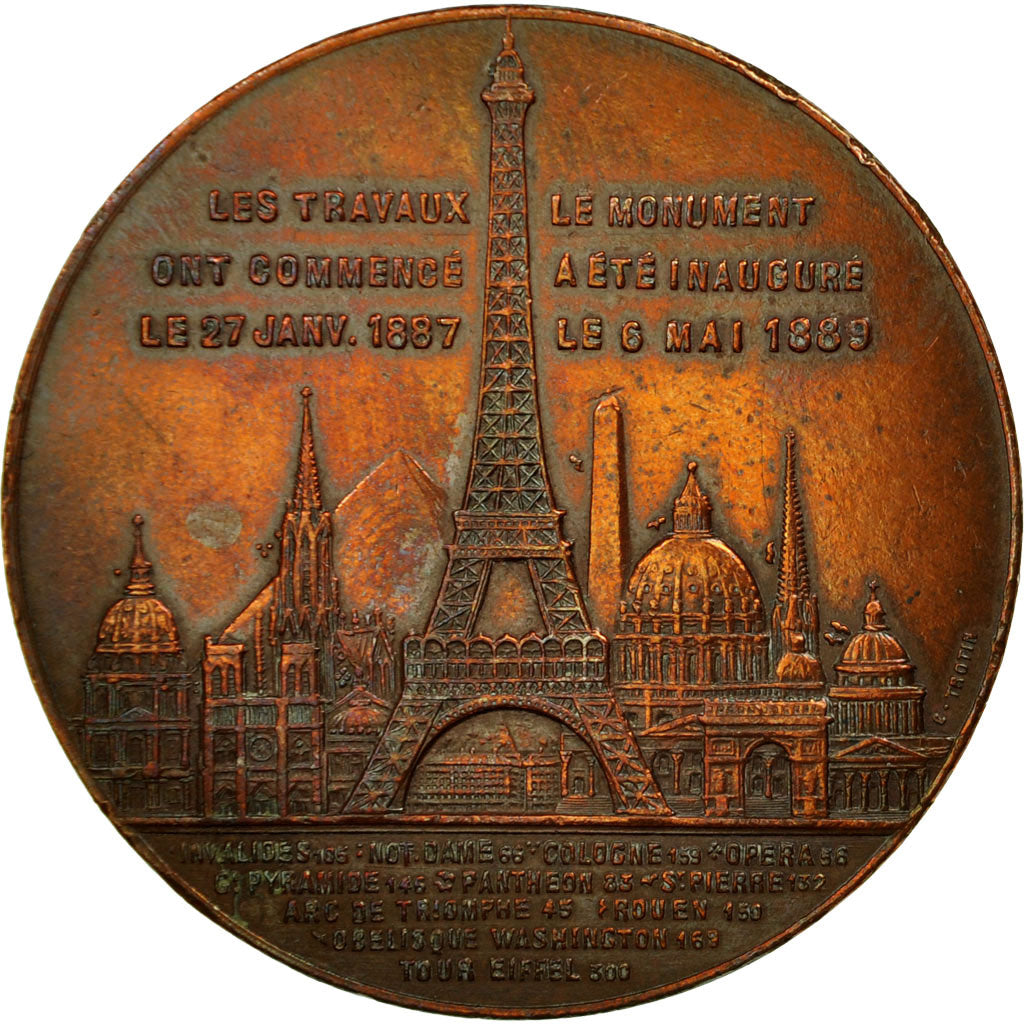 France, Medal, Souvenir de mon Ascension à la Tour Eiffel, 1889, AU(50-53)