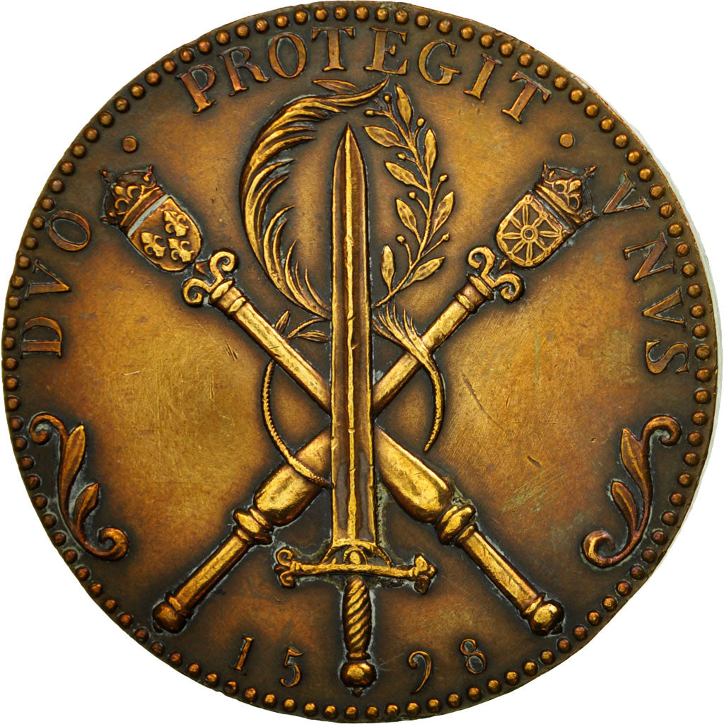 France, Médaille, Henri IV, Duo Protegit Unus, Refrappe, SUP+, Bronze